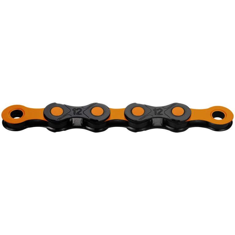 řetěz KMC DLC12 WAXED černo-oranžový 126čl. BOX