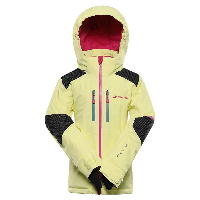 bunda dětská ALPINE PRO REASO 2 lyžařská s membránou PTX SNOW zelená