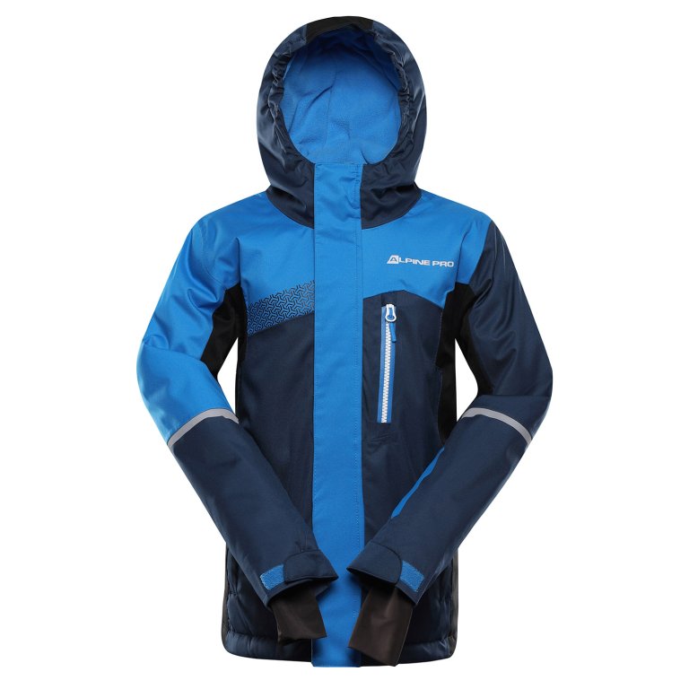bunda dětská ALPINE PRO DEARO 2 lyžařská s membránou PTX SNOW modrá