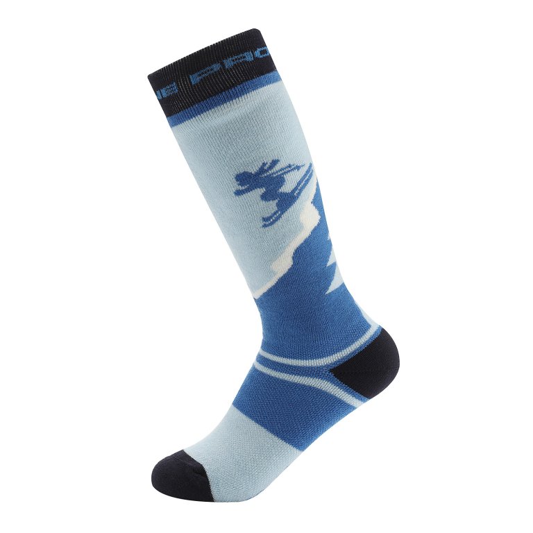 lyžařské podkolenky dětské ALPINE PRO SKYRO merino modré