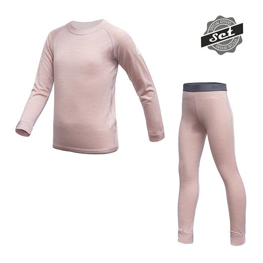 triko dl.rukáv + spodky dětské SENSOR MERINO AIR SET dusty pink