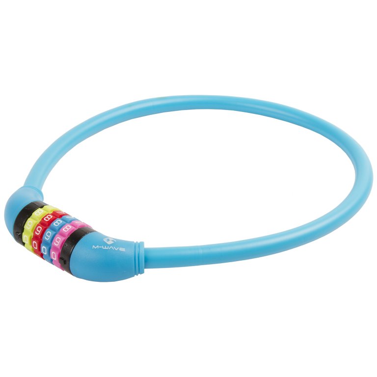 zámek  M-Wave 12x650mm kódový Security silicon modrý