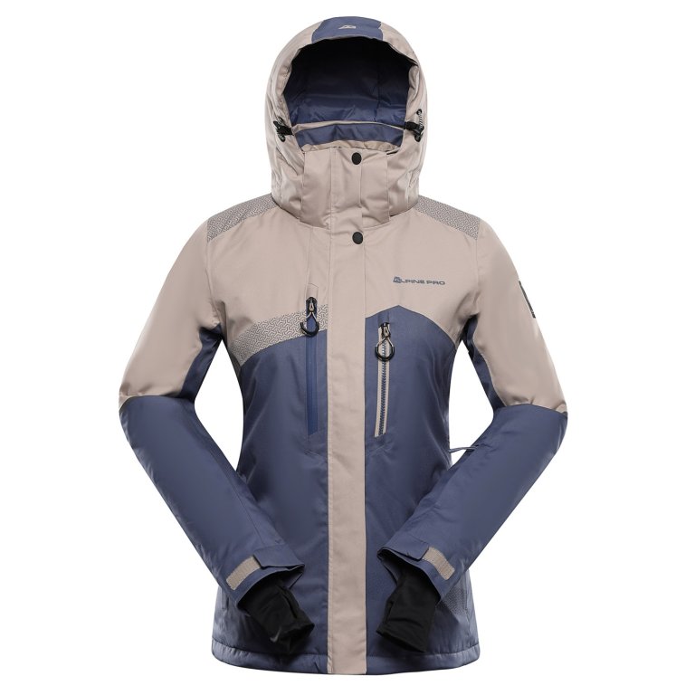 bunda dámská ALPINE PRO DEARA 2 lyžařská s membránou PTX SNOW šedá