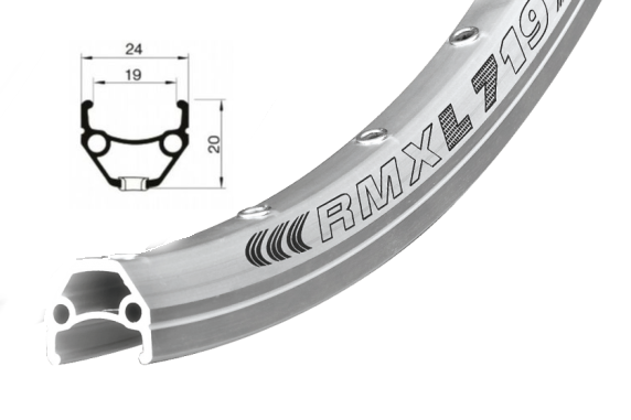 ráfek REMERX DRAGON 719 V-brake 622x19 32děr stříbrný nýt