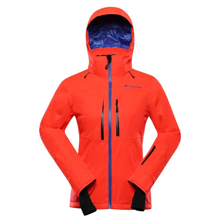 bunda dámská ALPINE PRO REASA 2 lyžařská s membránou PTX SNOW oranžovo/červená